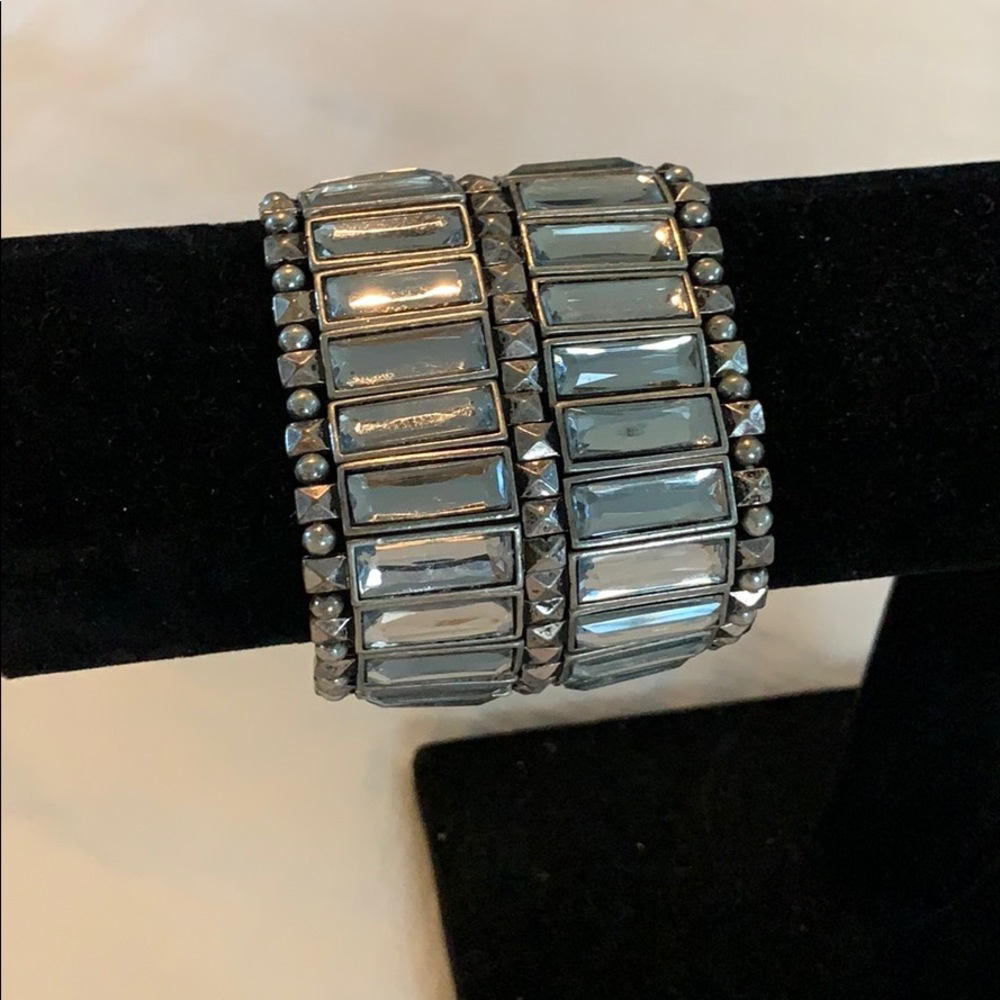 Stretchy /2” thick diamond cuff bracelet